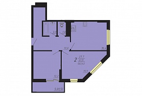 2-комнатная квартира 63.4 м2 ЖК «Спортивный»